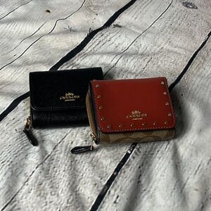 Coach Black Wallet with Gold Accents
